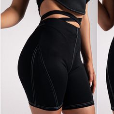 New In Black Size Small Stay On-Trend While You're On The Go In Our Marianna Panelled Ponti Bike Shorts. Designed In A Stretchy Jersey Fabric, Cross Over Waistband And Structured Panelling, It Will Give That Much More Shape To Your Waist And Hips. Wear With Oversized Outerwear, A Crop Top And Perspex Heels To Create A Vibe. Model Is 166cm And Is Wearing A Size S Length: 42cm 50% Rayon, 40% Nylon, 10% Elastane Machine Wash Cold Wash With Like Colours Exclusively Designed In Au Black Spring Bottoms Above Knee, Black Above Knee Bottoms For Spring, Black Above-knee Bottoms For Spring, Black Above-knee Spring Bottoms, Trendy High Waist Black Activewear, Trendy Black High-waisted Activewear, Black Above Knee Shorts For Night Out, Black Above-knee Shorts For Night Out, Spring Biker Shorts For Night Out