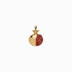 A gold plated Pomegranate Amulet pendant with red stones by Awe Inspired. Ancient Greek Symbols, Pomegranate Necklace, Goddess Bracelet, Greek Symbol, Forever Gifts, Goddess Necklace, Cable Box, Life Symbol, Gifts For Your Girlfriend