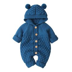 PRICES MAY VARY. SUPERIOR MATERIAL EXCELLENT WORKMANSHIP fall clothes knitted romper is knitted from cotton, soft and warm fabric, very comfortable to your baby’s skin CUTE CHIC DESIGN cute hooded overall, long sleeve knitted bear costume jumpsuit, the hood adorned with 2 pom-pom, makes the romper more adorable and attractive. Diamond small lattice highlight the fashion and lovely, flat knit on sleeves. Front button up closure is easy for dressing or taking off FOR PRECIOUS BABY with this super Winter Jumpsuit Outfit, Baby Overall, Winter Jumpsuit, Bear Costume, Baby Rompers, Crochet For Boys, Baby Jumpsuit, Sweater Jumpsuit, Knitted Romper