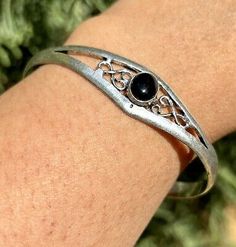 ad eBay - This is 925 Sterling silver Plated. Open Cuff, Adjustable. Original Natural Gemstone. Oxidized Design, Made to look antique and little black. Cuff Bangle Bracelet, Handcrafted Artisan Jewelry, Cuff Bangles, Bracelet Jewelry, Artisan Jewelry, Black Onyx, Bangle Bracelet, Handcrafted Jewelry, Natural Gemstones