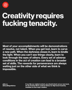 the back cover of an article about creativity