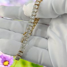 "Oval Diamond Tennis Bracelet | Lab Grown Diamond Bracelet | 14K Yellow Gold Oval Diamond Bracelet | Wedding Gift | Oval Lab Diamond Bracelet ◆𝐃𝐢𝐚𝐦𝐨𝐧𝐝 𝐃𝐞𝐬𝐜𝐫𝐢𝐩𝐭𝐢𝐨𝐧 ➺ Diamond: Lab Grown Diamonds ➺ Shape: Oval Brilliant Cut ➺ Diamond Color: E/F ➺ Diamond Clarity: VVS/VS ➺ Stone Size: 5.45 x 3.85 MM ➺ Each Diamond Weight: 0.32 Each ➺ Total Diamond Wt.: 13.00Ct. ➺ No. of Diamonds: 40 ◆𝐁𝐫𝐚𝐜𝐞𝐥𝐞𝐭 𝐃𝐞𝐭𝐚𝐢𝐥𝐬 ➺ Metal purity: 14k Yellow Gold (Also Available in 10,18 Kt.) ➺ Met Rose Gold Bracelet With Brilliant Cut For Wedding, Rose Gold Brilliant Cut Bracelet For Wedding, Rose Gold Wedding Bracelet With Brilliant Cut, Rose Gold Brilliant Cut Wedding Bracelet, Dazzling Gold Tennis Bracelet For Wedding, Diamond Oval Link Bracelet For Gift, Gold Oval Bracelet With Cubic Zirconia, Gift Diamond Bracelet With Oval Link, 14k Gold Diamond Cut Wedding Bracelet