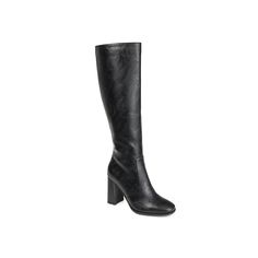 Journee Collection-Karmina Boot Look sleek and feminine all the way sporting the Karmina boot by Journee Collection. Made using luxe vegan leather, this knee-high boot is enhanced with a convenient inside zip entry, attractive square toe, cozy Tru Comfort Foam insole and steady stacked block heel. Click here for Boot Measuring Guide. Extra Wide Calf Boots, Tall Black Boots, Autumn Boots, Leather High Heel Boots, Sale Clothes, Black Boots Tall, Autumn 2023, Halloween Inspo, Tall Boot