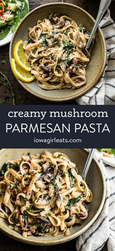 this creamy mushroom parmesan pasta is an easy and delicious dinner