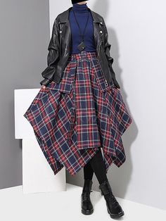 Sku CY-!32945 Material >80%Cotton , Dacron Style Loose , A-line , Plus Size , Cropped Feature Plaid Occasion Going out , Casual , Urban Seasons Spring , Summer , Autumn , Winter Type Skirts Bottoms Color DEEP BLUE Size FREE SIZE Size chart: Please consult the size chart we provide for this item's measurements to help you decide which size to buy. Please note: There may be 1-3cm differ due to manual measurement. CMINCH Waist Length FREE SIZE 60-98 65 Blue Patchwork Skirt For Fall, Winter Blue Skirt With Pockets, Fall Skirt With Pockets And Asymmetrical Hem, Blue Pleated Skirt For Fall, Blue Full Skirt For Fall, Blue A-line Skirt For Fall, Fall Blue Full Skirt, Picnic Skirt, Dark Blue Tie