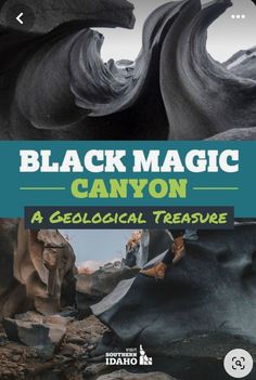 the cover of black magic canyon, with an image of two large rocks in the background