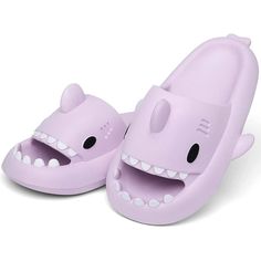 Brand New! Never Got Around To Wearing Them. Shark Slides, Purple Slippers, Shark Shoes, Shark Slippers, Shoes Purple, Christmas List, Light Purple, Color Purple, Slides