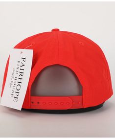 American Red Snapper Patch Hat. Nylon Fabric. Red Short Brim Baseball Cap For Outdoor, Casual Red Flat Cap, Red Baseball Cap For Outdoor, Red Short Brim Baseball Cap, Red Snapback Baseball Cap For Outdoor, Casual Red Snapback Hat With Short Brim, Red Casual Snapback Hat For Outdoor, Casual Red Snapback Hat Short Brim, Casual Red Snapback Hat For Outdoor