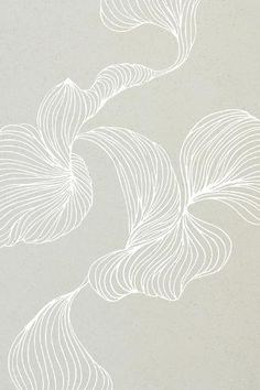 an abstract white flower design on a light gray wallpaper with lines in the background