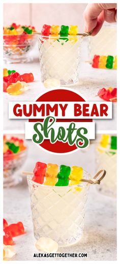 the gummy bear shots recipe is ready to be eaten and served in small glasses