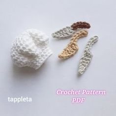 three crochet patterns on top of each other, one with an object in the middle