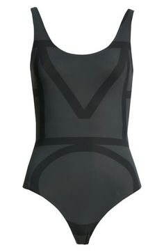 A deeply scooped back and high-cut waist ensure you get plenty of sun in this one-piece swimsuit traced with logo lettering. Moderate back coverage 73% recycled polyamide, 27% elastane Dry clean Made in Portugal SPACE: A shop for emerging and advanced designers Beachwear Swimwear With Logo Print, Black Logo Print Swimwear For Summer, Black Swimwear With Logo Print For Swimming, Modern Swimwear For Summer Sports, Modern Sports Swimwear For Summer, Gift Logo, High Cut, Print Gifts, One Piece Swimsuit