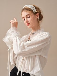 Lace up Linen Blouse, White Linen Blouse, Ruffle Blouse, Victorian Blouse, Women Blouse, Long-sleeved Shirt, Oversized Blouse Linennaive - Etsy Daywear Blouse With Bishop Sleeves And Ruffles, Daywear Blouse With Ruffles And Bishop Sleeves, Elegant Billowy Cotton Blouse, Cottagecore Blouse For Daywear, Bohemian Linen Blouse With Ruffles, Elegant Billowy Cotton Tops, Spring Blouse With Lace Collar And Lantern Sleeves, Elegant Ruffled Peasant Top For Daywear, Fall Wedding Blouse With Long Sleeves