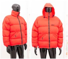 Vintage Men's Helsport down jacket, bomber puffer in red made of Diamond Ripstop fabric, filled with down and feathers, with 2 front pockets, concealed hood in the neck, adjustable waist and cuffs. Water-resistant winter puffer. Stay warm in all winter activities from casual everyday walking to skiing no matter the weather! Shell: 100% Polyamid Diamond Ripstop Lining: 100% Polyester Filler: 90/10 Down/Feathers size S for your comfort I give the measurements in inches and cm: chest 48"/ 122 cm; a Winter Puffer, Ripstop Fabric, Winter Activities, Casual Everyday, Vintage Diamond, Down Jacket, Bulgaria, Stay Warm, Vintage Men