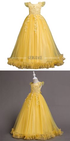 Cheap Princess Yellow Long Flower Girl Dress with Applique Lace #QX-833 at GemGrace. #CheapFlowerGirlDresses Shop now to get $10 off. Pro custom-made service for wedding dress, formal dress. View Flower Girl Dresses,Junior Bridesmaid Dresses,Cheap Flower Girl Dresses for more ideas. Click to shop now! Elegant Yellow Tulle Princess Dress, Yellow Princess Wedding Dress, Yellow Princess Style Wedding Dress, Yellow Ball Gown For Pageant, Yellow Tulle Princess Dress, Elegant Yellow Princess Dress For Pageant, Yellow Princess Dress For Pageant, Sunflower Ideas, View Flower