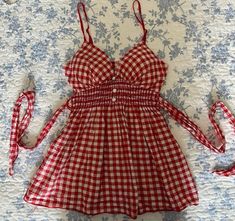 Terrence Loves You, Red And White Gingham, Gingham Top, Plaid Top, Plaid Blouse, Cute Top, Girly Outfits, Dream Clothes