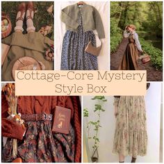 Cottage-Core Mystery Style Box - 7-10 Pieces Women’s Clothing + Accessories *The Cottage-Core Aesthetic Mystery Style Box Consists Of A Combination Of High Quality Comfy Style And Gorgeous Feminine Pieces You Can Mix And Match. Examples Of Types Of Items In Box: Vintage Items/ Flowy Dresses, Florals, Knit Sweaters, Skirts, Matching Sets, Dainty Blouses, Chunky Sweaters, Cardigans, Puff Sleeves, Lace Items, Vintage Handbags, Vintage Jewelry And More! Select Your Size, Purchase, And Comment With D Grandma Core Fashion, Grandmacore Fashion, Cottagecore Winter Outfits, Czech Clothing, Aesthetic Mystery, Cottagecore Winter, Cottage Core Fashion, Handbags Vintage, Country Style Outfits