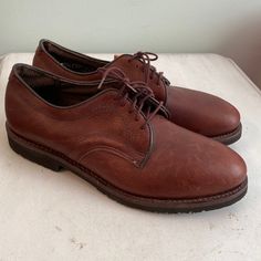 New With Tag Size 10.5 D.. Few Light Spots On The Front See Picks Casual Slip-on Leather Shoes With Goodyear Welt, Casual Leather Shoes With Snip Toe And Leather Sole, Casual Leather Shoes With Snip Toe, Casual Leather Shoes With Closed Toe For Derby, Casual Closed Toe Leather Shoes For Derby, Casual Dress Shoes With Goodyear Welt And Round Toe, Brown Leather Shoes, Leather Shoes, Derby