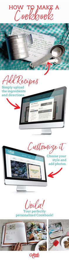 an image of a computer screen with the words how to make a cookbook on it
