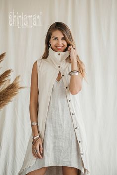 Artsy Long Boho Vest / Frock Coat is a bestseller in our collection of outerwear. It can be worn with multilayered dresses, skirts and torn jeans to create that Flower Child hippie look, although together with casual jeans it looks quite formal, just with a little boho twist.