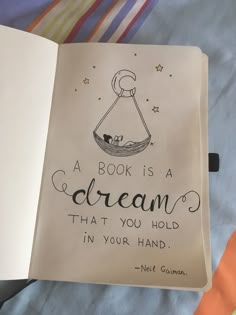 an open book with a drawing on it