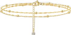 Adjustable Dainty Gold Chain Anklet, Adjustable Gold Anklets For Beach Season, Gold Anklets With Adjustable Chain, Gold Adjustable Chain Anklet For Beach, Adjustable Gold-plated Anklets, Cuban Link, Cuban Link Chain, Beaded Anklets, Rope Chain