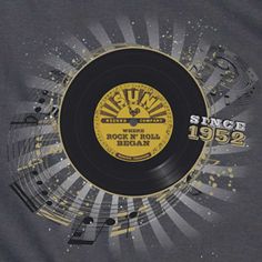 an old record t - shirt with the words rock'n roll reggae printed on it