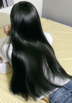 Healthy Black Hair, Shiny Black Hair, Silky Shiny Hair, Long Shiny Hair, Long Silky Hair, Dyed Hair Inspiration, Long Dark Hair