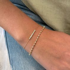 Diamond Station Tennis Bracelet | Diamond Tennis Bracelets Diamond Bar Bracelet, Bracelets To Make, Flush Set Diamond, Minimal Bracelet, Tennis Style, Adina Reyter, Gold Bars, Bracelets Gold Diamond, Box Clasp