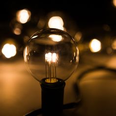 a light bulb sitting on top of a table