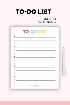 a to do list with hearts on it and the words to do list above it