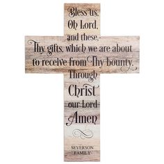 a wooden cross with the words,'i give us old lord and those they receive from