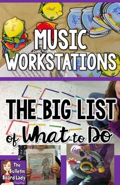 the big list of what to do music workstations for kids with pictures and activities