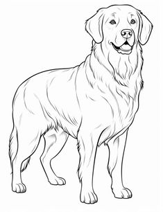 a drawing of a dog that is standing in front of the camera, with his head turned