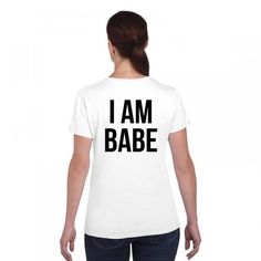 if lost return to babe i am babe matching couple tees Basic White T-shirt With Slogan, Basic White Shirt With Funny Text, White Shirt With Funny Text For Streetwear, Couple Tee Shirts, Loving Relationship, Couple Tees, Matching Couple, Couple Matching, Couple T-shirt