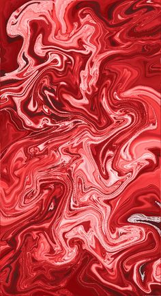 an abstract painting with red and white colors