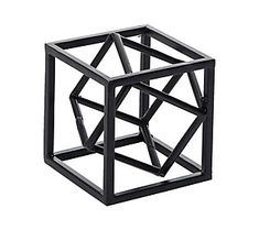 an object that looks like a cube is shown on a white background and has black frame