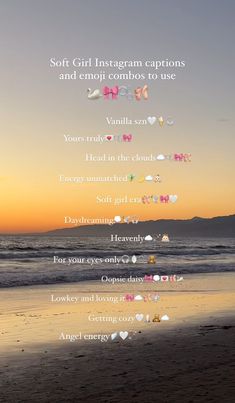 an image of the beach at sunset with words written in different languages and colors on it