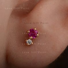 Description Genuine Ruby Gemstone & SI Clarity G-H Color Diamond Stud Earrings Made In Solid 14K Yellow Gold Handmade Minimalist Stud EarringsFeatures• Items Code:- SGT00250• 18K also available - Additional fees may apply)• More option in gold color: Rose , yellow , White gold• Metal: Solid 14K Yellow Gold with stamped• Diamonds weight : 0.06 ct• Diamond Color : G-H• Diamond Clarity : SI1• Diamond Cut : Brilliant (Excellent cut)• Genuine Ruby Gemstone Wt :- 0.35 ct. • MeasurementSize :- 5 x Kids Studs, Unique Studs, Yellow Gold Stud Earrings, Ruby Earrings Studs, Stud Earrings Unique, Minimalist Earrings Studs, Minimalist Studs, Gold Stud Earrings, Gold Earrings Designs