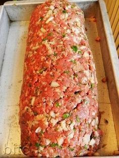 the meatloaf is ready to be cooked in the oven