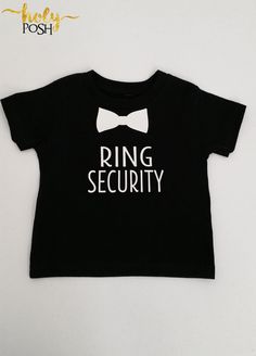 a t - shirt that says ring security with a bow tie on the front and bottom