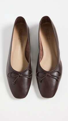 Schutz Arissa Ballet Flats | Shopbop Round Flat Shoes, Woven Ballet Flats, Ballerina Flats Shoes, Brown Ballet Flats, Flats Outfit, Cute Flats, Summer Flats, Brown Flats, Shoe Inspo