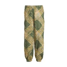 Pantaloni svasati con stampa paisley verde/multicolore cotone stampa paisley vita elasticizzata orli elasticizzati Composizione cotone 100% Casual Paisley Print Patterned Pants, Casual Patterned Paisley Print Pants, Casual Patterned Pants With Paisley Print, Green Printed Cotton Pants, Casual Multicolor Paisley Print Bottoms, Spring Cotton Pants With Paisley Print, Green Paisley Print Bottoms For Spring, Rubber Birkenstock, Moschino Bag