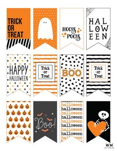 halloween printables with the words trick or treat, boo - o - lantern and ghost