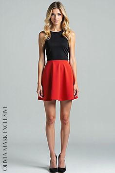 Olivia Mark - Elegant Contrast: Black and Vibrant Red Sleeveless Bodycon Dress Red Stretch Sleeveless Dress For Evening, Red Stretch Sleeveless Mini Dress, Fitted Red Sleeveless Mini Dress, Red Sleeveless Mini Dress For Night Out, Casual Red Mini Length Sleeveless Dress, Red Casual Mini Sleeveless Dress, Red Sleeveless Dress For Night Out In Spring, Fitted Red A-line Sleeveless Dress, Chic Red Sleeveless Mini Dress