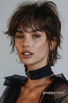 Wolf Bob Haircut, Wolf Cut Pixie, Bob Mullet, Shaggy Pixie Bob, Mullet Haircut Woman, Shaggy Mullet, Wolf Cuts, Short Shaggy Bob