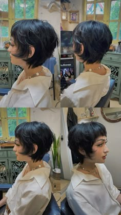 Instagram : Haircut @9hahoi  https://www.instagram.com/9hahoi/ #hair #shorthair #hairstyle  #haircut #hairstylist #mullet  #hairdesign #hanoi #vietnam #vietnamese #so9hahoi #xomhahoi #9xomhahoi #9hahoi Pixie Long Back, Pixie Hairstyles Masculine, Short In The Back Haircut, Short Chopped Haircut, Short 1920s Hair, Tinkerbell Haircut, Cute Very Short Hairstyles, Wavy Short Hair Women, Retro Pixie Haircut