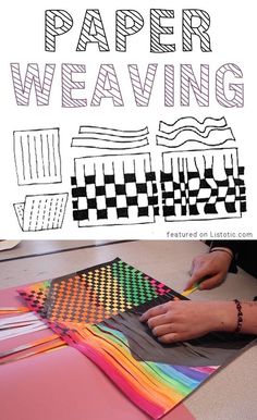 paper weaving is an art activity for kids to do with their own hands and fingers