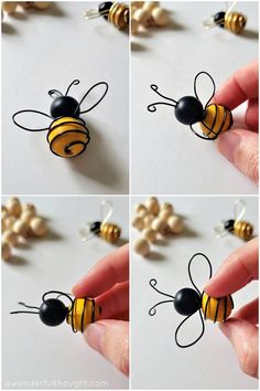 how to make a wire bee ornament