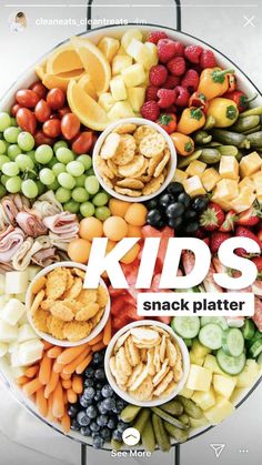 kids snack platter with fruits and vegetables